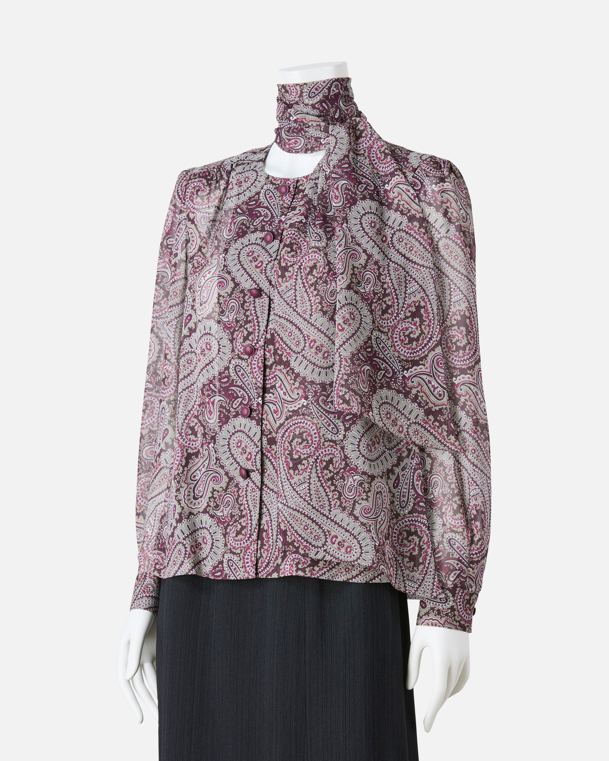 jun ashida - シルクプリントブラウス | ONLINE STORE