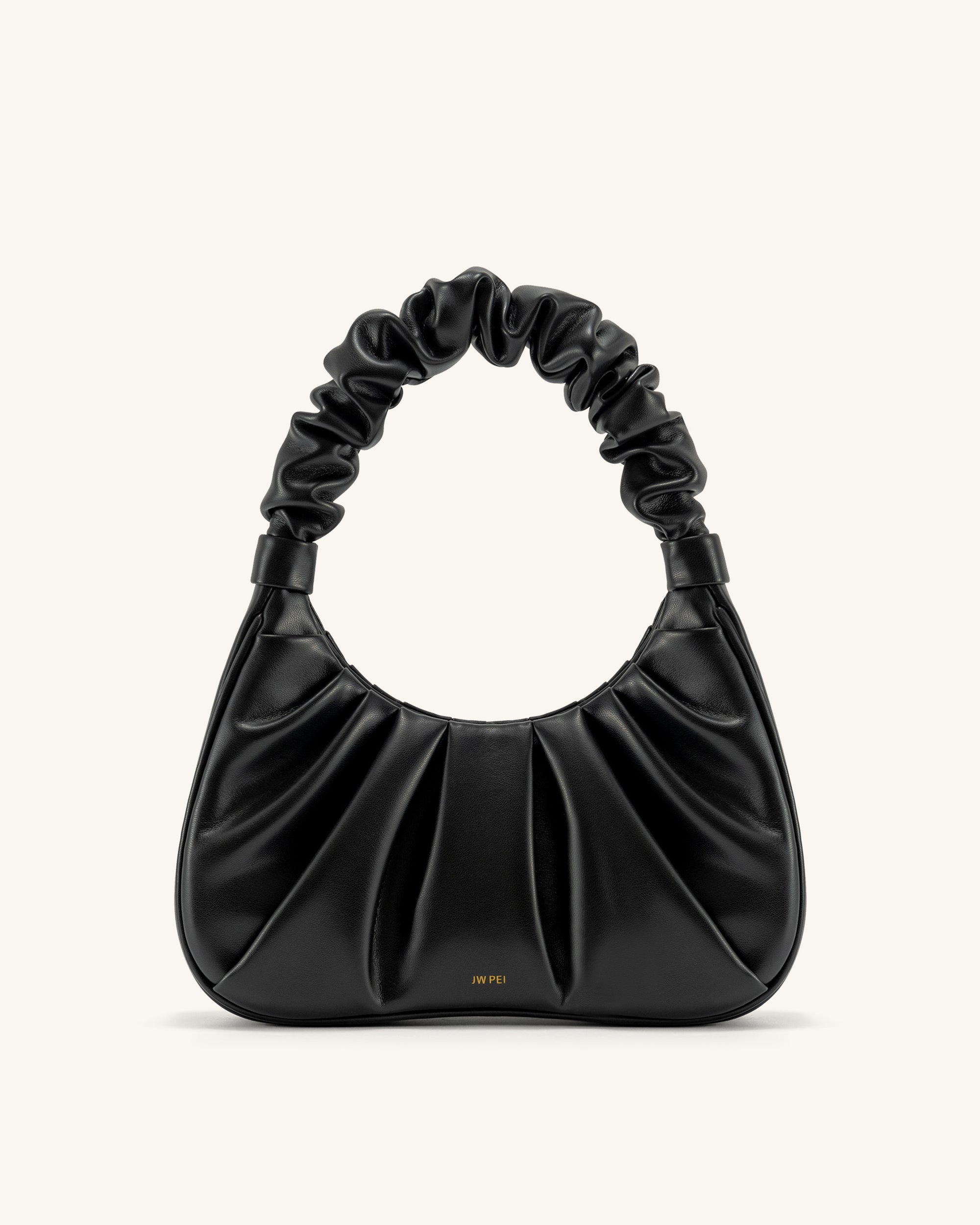 Gabbi Ruched Hobo Handbag - Black | JW PEI