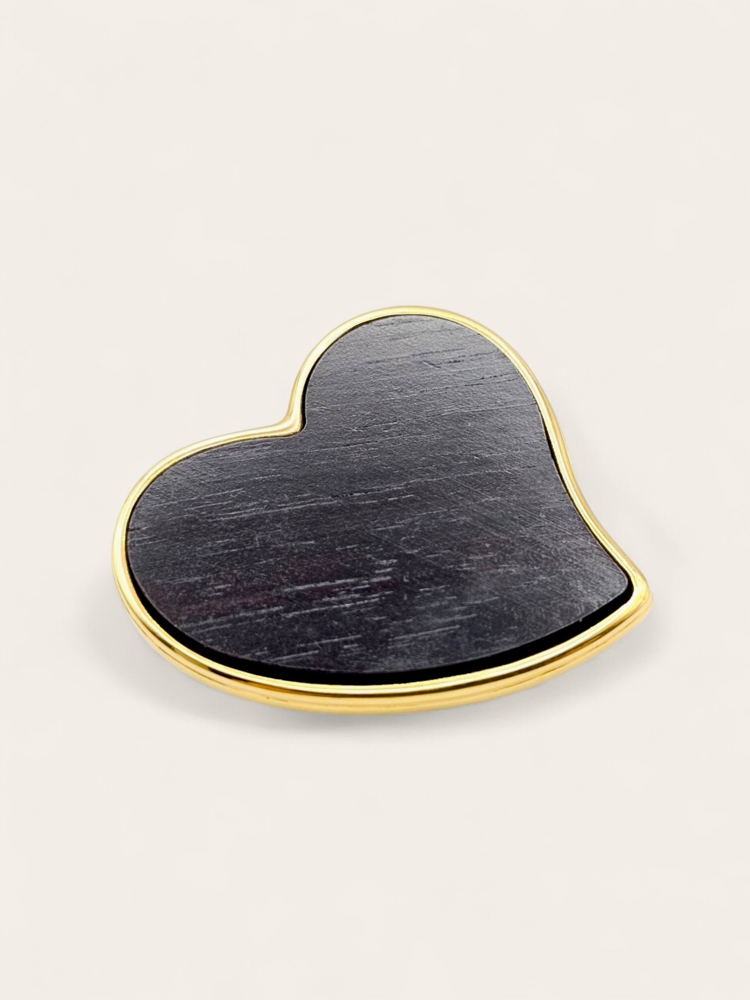 YSL Wood Heart Brooch (Vintage) | On Slowness