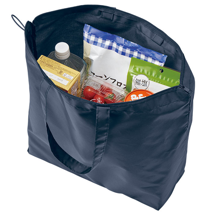 ポケッタブルファスナートートバッグ（L）5色で激安いオリジナルエコ