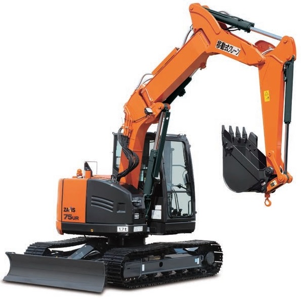 油圧ショベル ZX75UR 超小旋回機 （0.25m3クラス） 取扱商品｜奥村