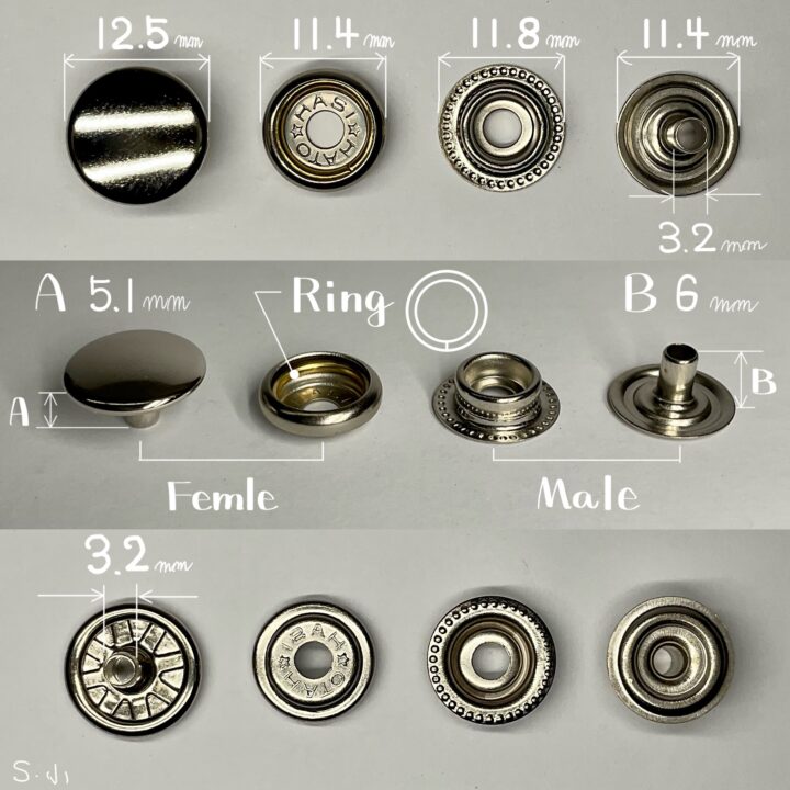 ジャンパーホック (小/ No.7060) ニッケルメッキ【HASI HATO】｜製品