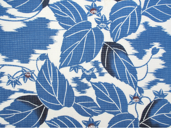 竺仙 綿紅梅浴衣(桔梗に霞・青蘭色) | 商品紹介 | 染と織たかはし