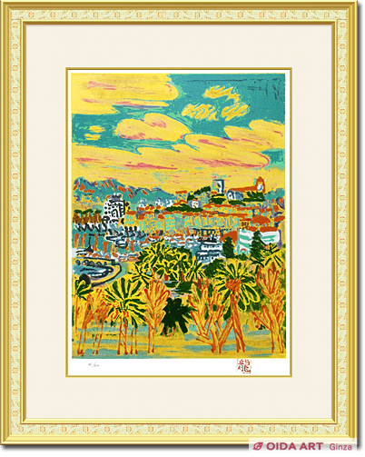 特価！ ○梅原龍三郎○油彩画○「松山城遠望」○肉筆画○