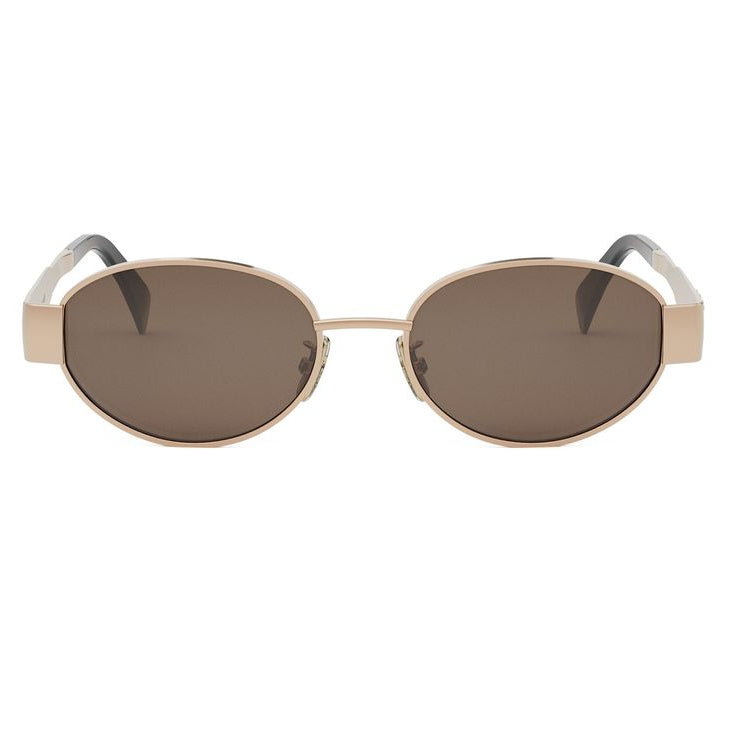 CELINE Metal Triomphe CL40235U women Gold Oval Sunglasses