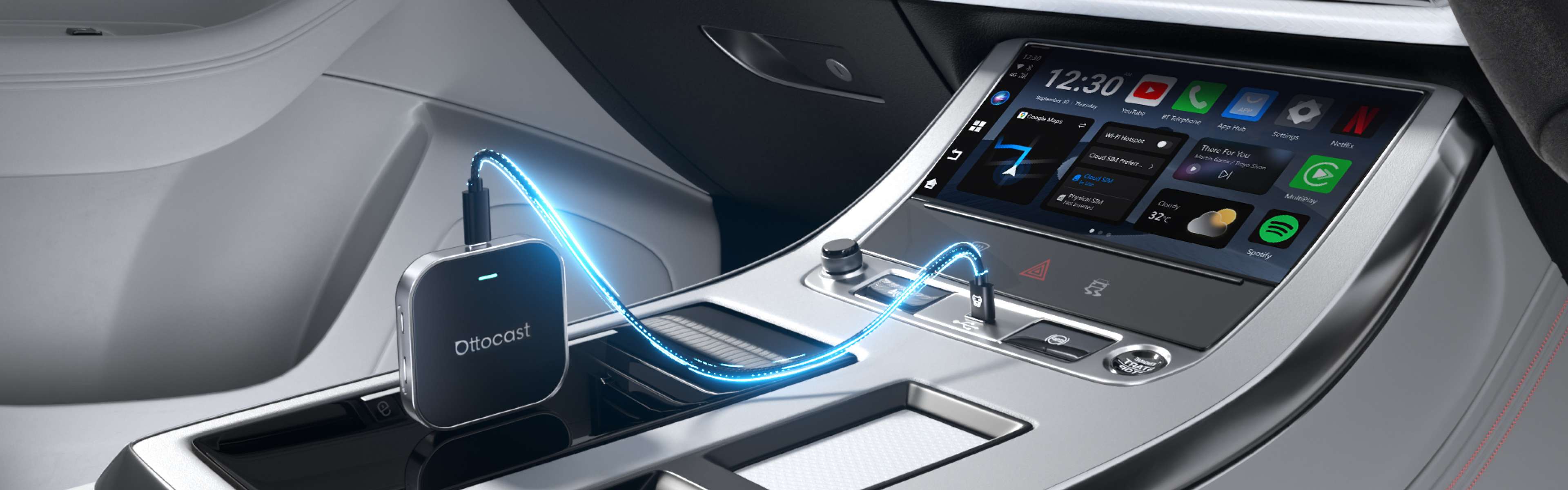 OttoAibox E2 CarPlay Android Auto AI Box CloudSIM Network