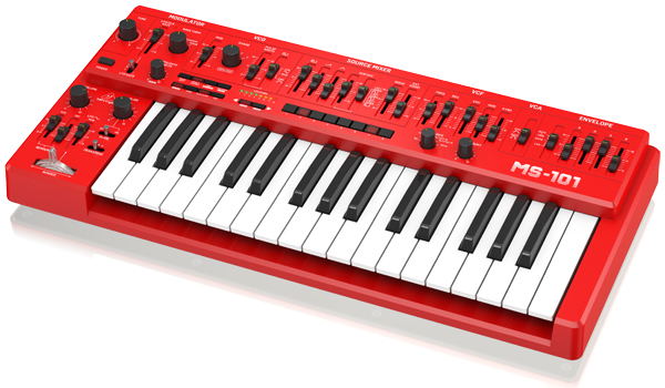 BEHRINGERのショルダーにもなるシンセサイザーMS101 RDのB級品をご紹介