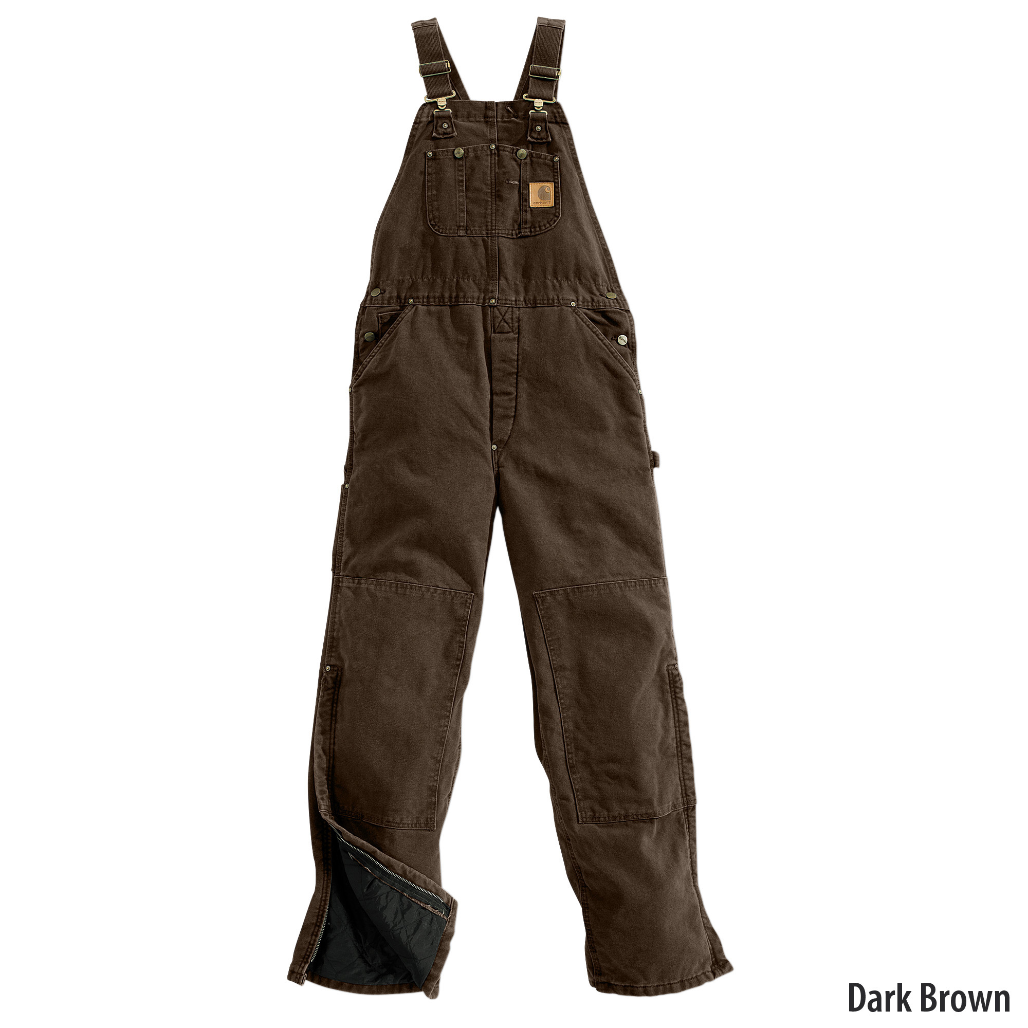 Carhartt Men's Sandstone Duck Quilt-Lined Bib Overall