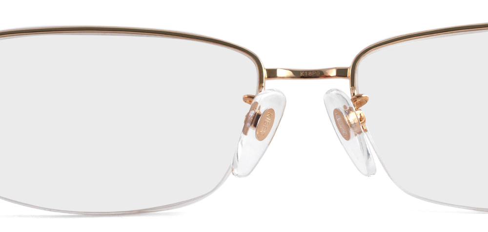 18金ピンクゴールド ハーフリムメガネ MN02TKK CH5681 | トリプル銀座
