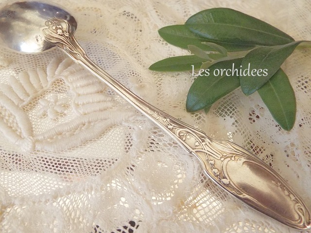 フランス アンティーク シルバー 純銀 ティースプーン スズラン