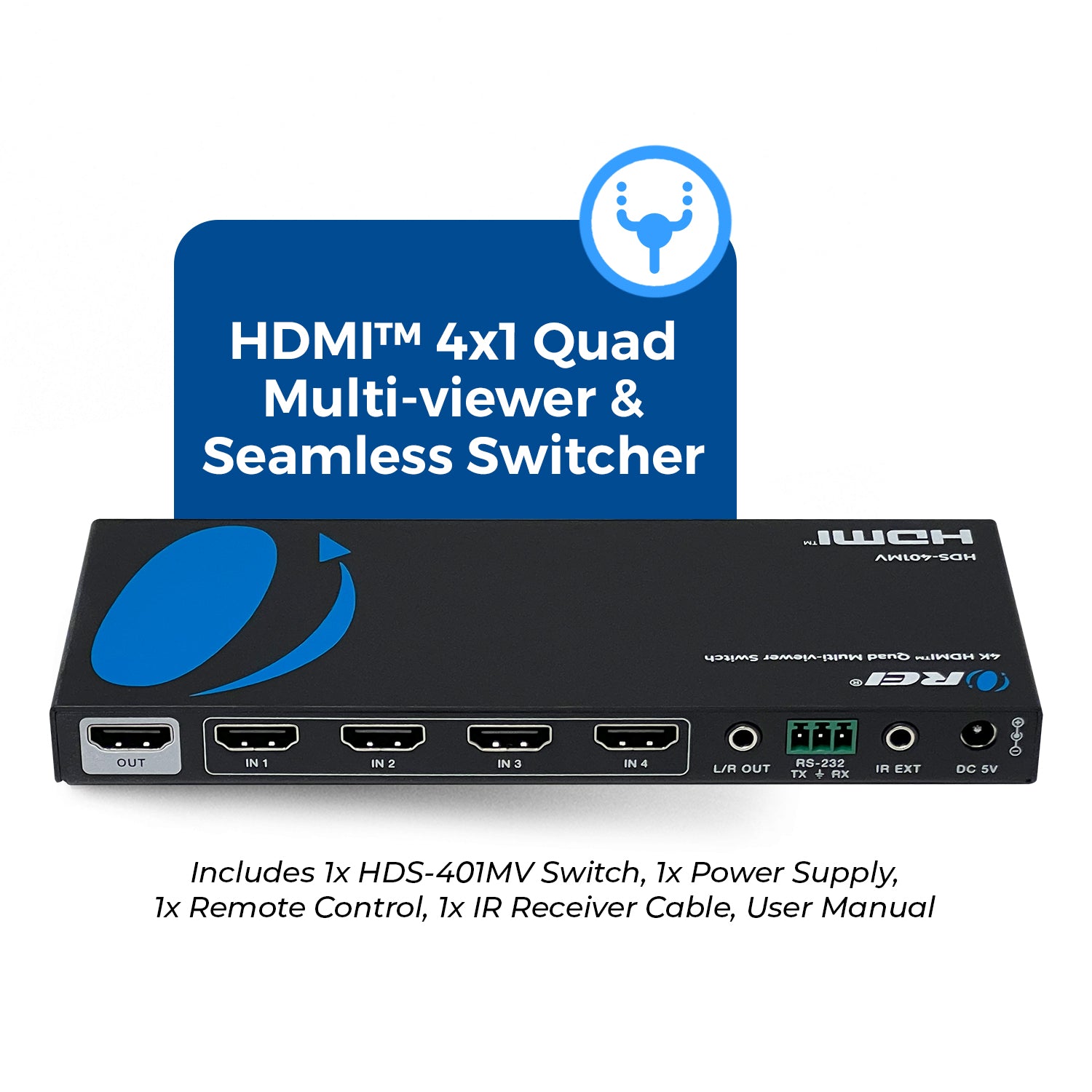 4K 4x1 HDMI Quad Multi Viewer Switch VGA Output – OREI.COM