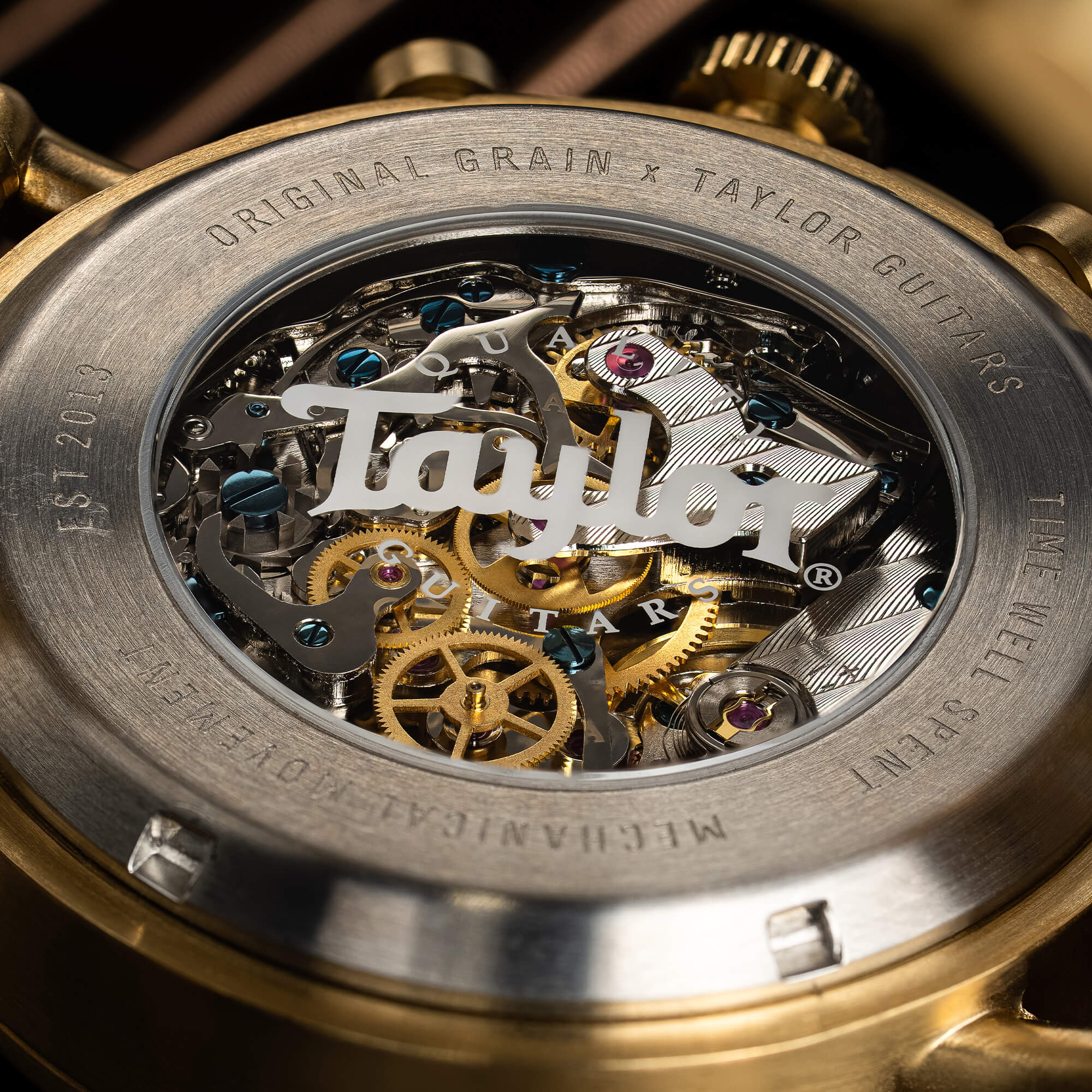 Taylor Guitars 18K Gold Mechanical Chrono 44mm – Original Grain