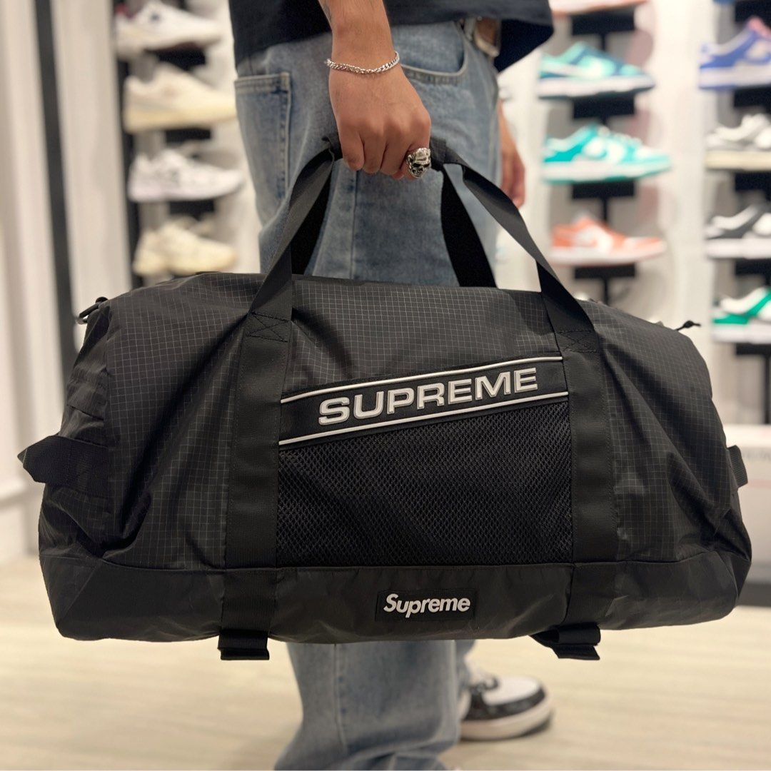 Buy Supreme Reflective Logo Duffle Bag Black 42L online in