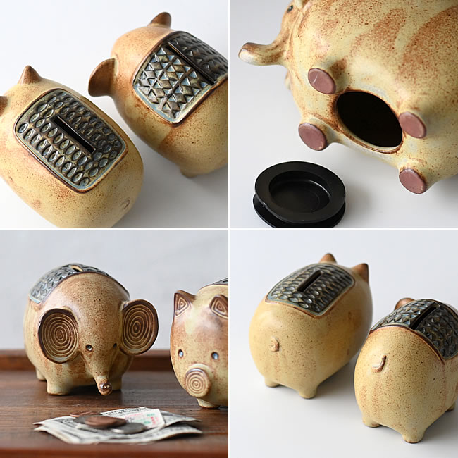 瀬戸焼のピギーバンク 動物の貯金箱 | ゼネラルストア オルネ