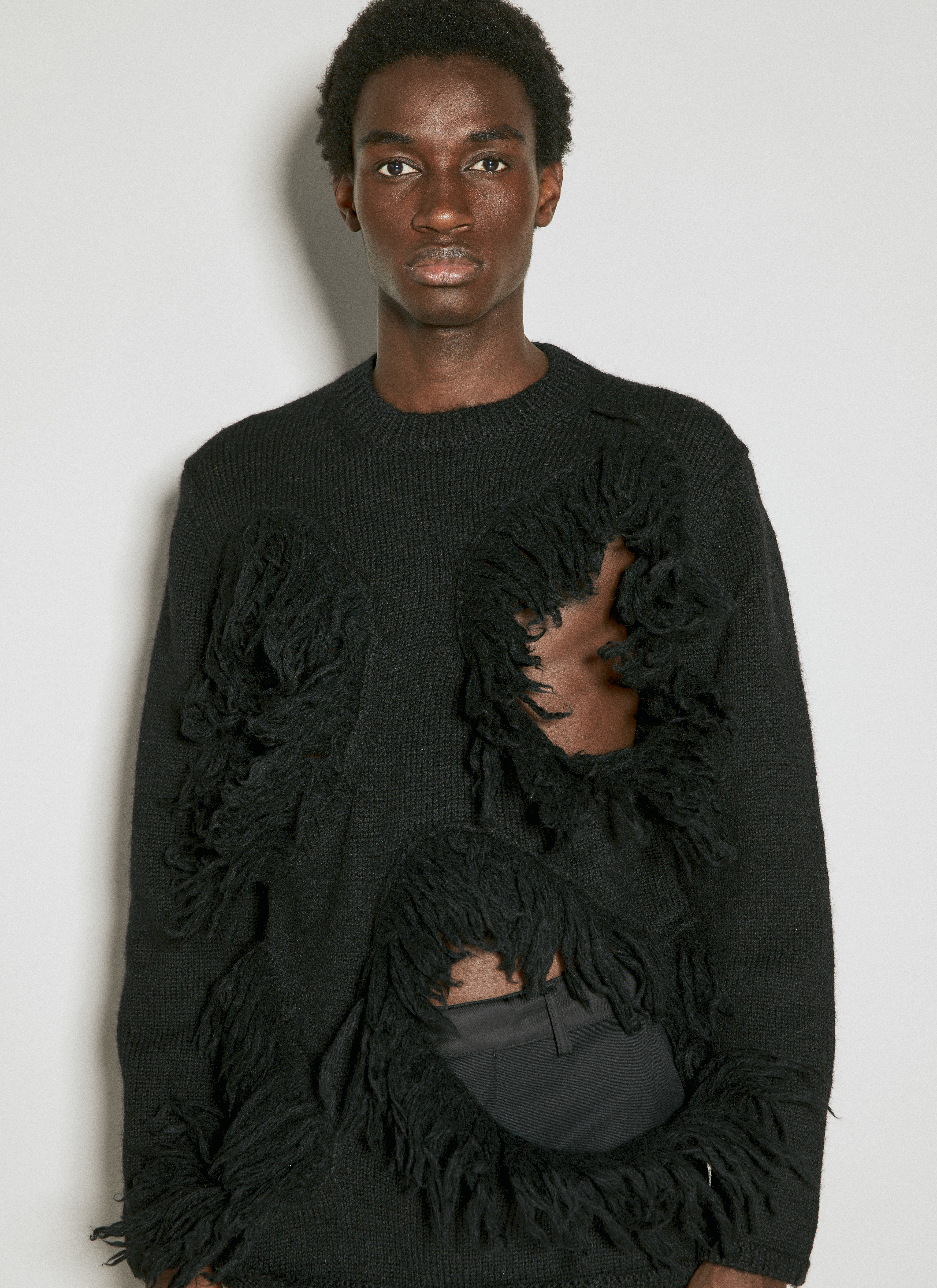Comme des Garçons Homme Plus Men's' Cut-Out Wool Sweater With