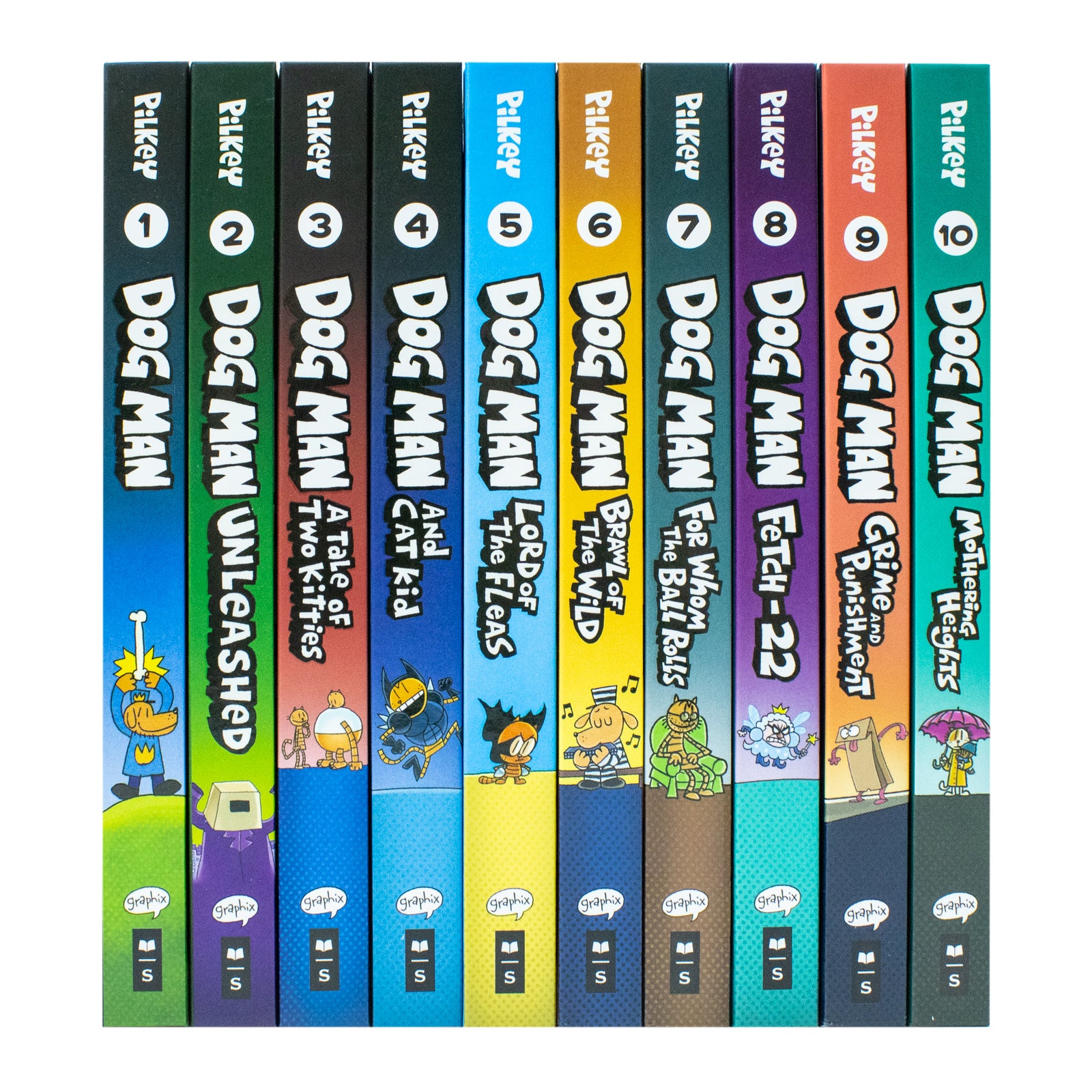 Adventures of Dog Man 10 Book Set Collection by Dav Pilkey