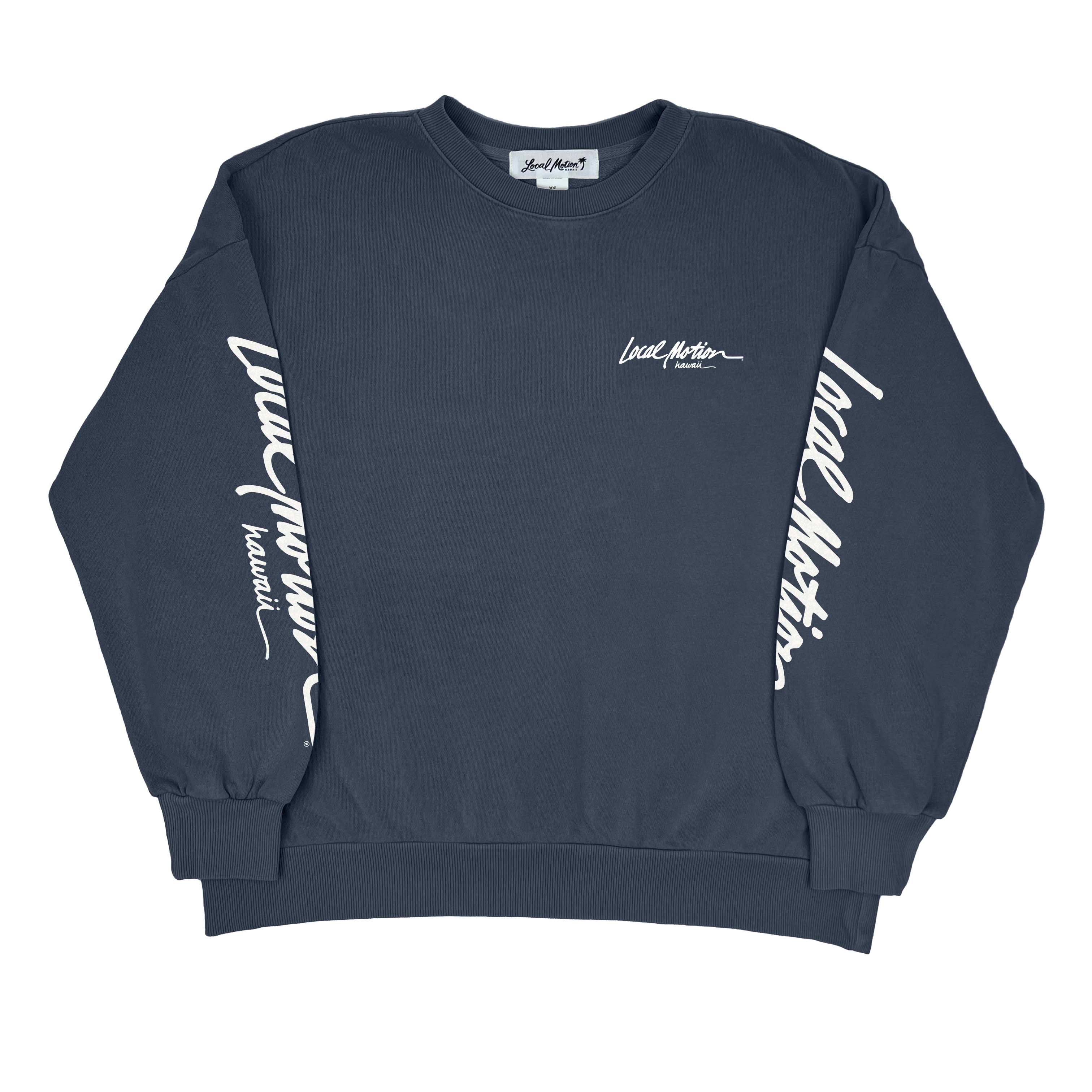 SCRIPT LOGO CREW NECK SWEATSHIRT – Local Motion Hawaii