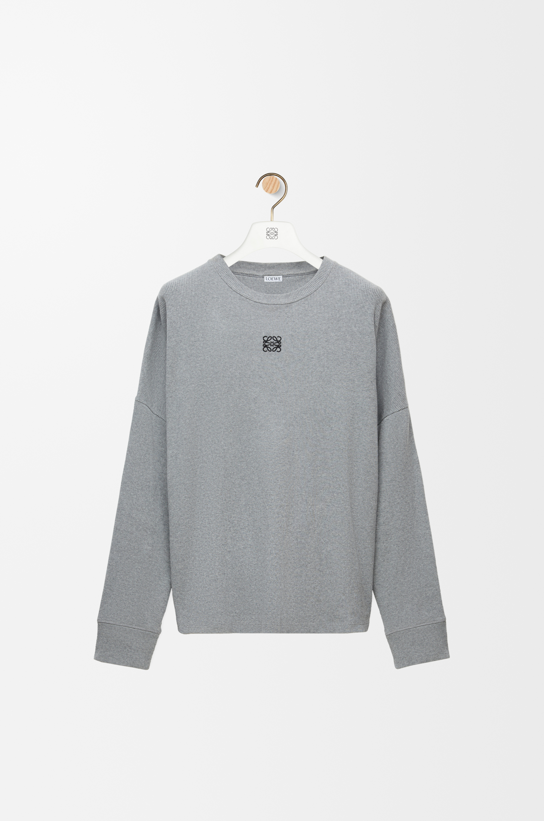 オーバーサイズフィット ロングスリーブ Tシャツ（コットン） グレー