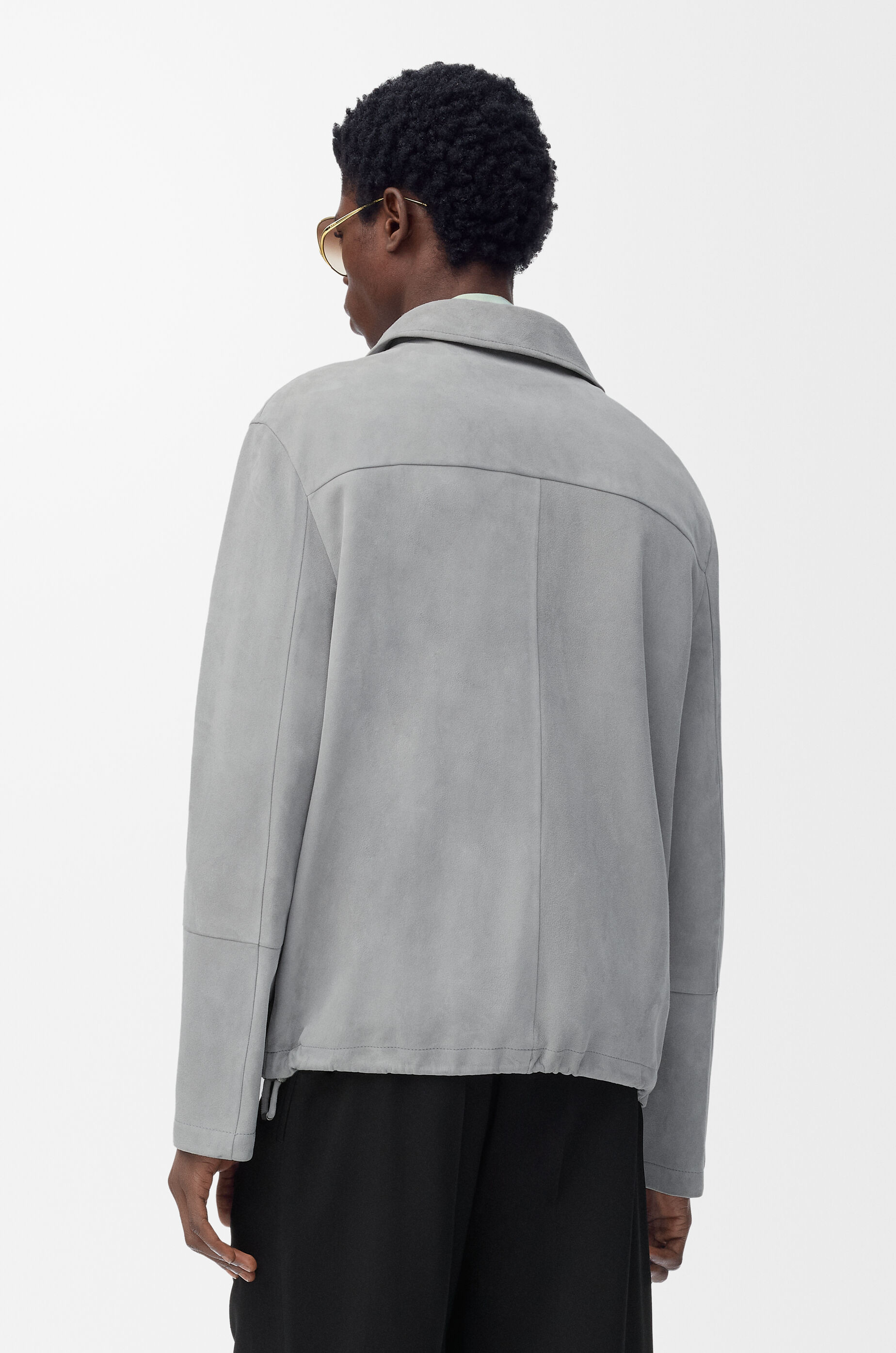 ジップアップ ジャケット（スエードラム） グレー - LOEWE Japan