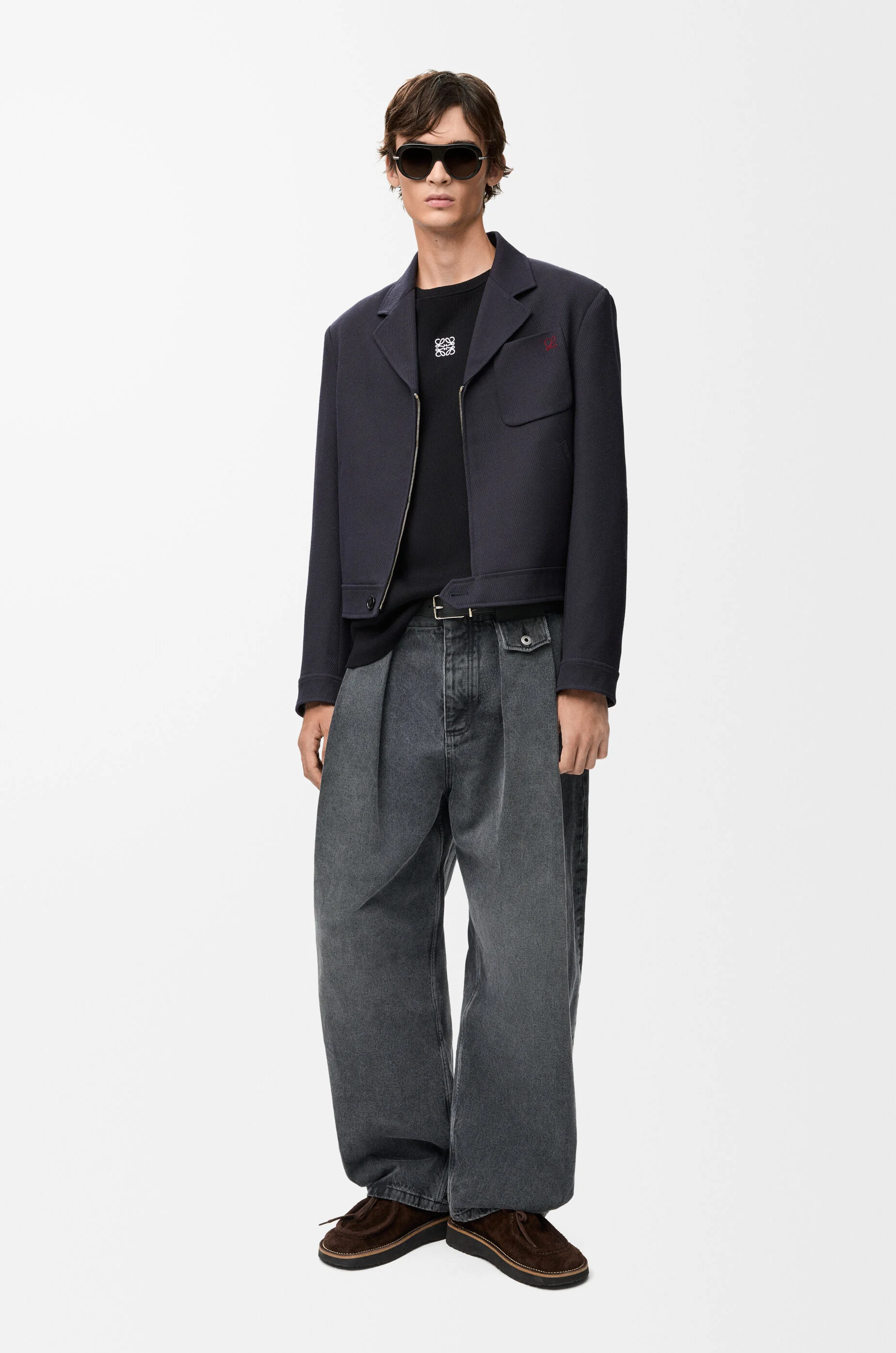 オーバーサイズフィット ロングスリーブ Tシャツ（コットン） ブラック