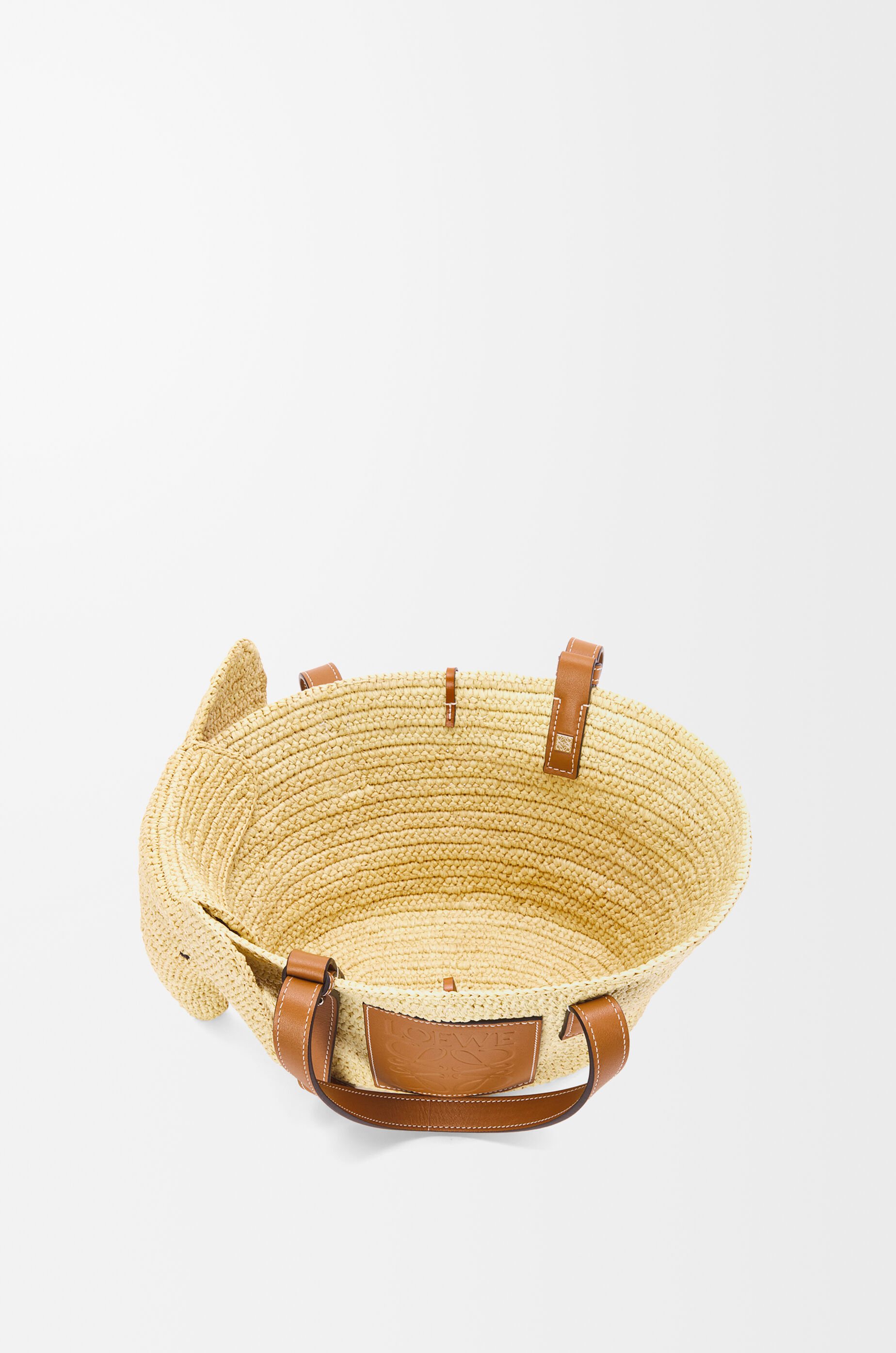 エレファント バスケット スモール（ラフィア&カーフ） ベージュ