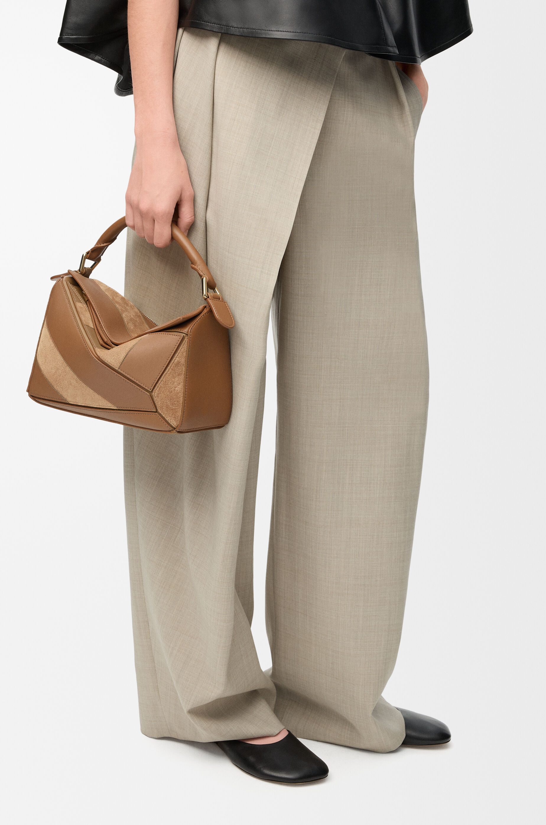 パズルバッグ スモール（クラシックカーフ&スエード） ブラウン