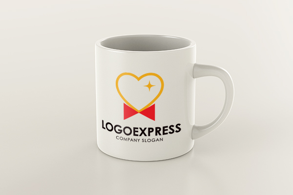 ハートとリボンのスタイリッシュなロゴ