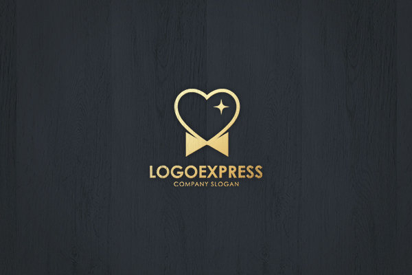 ハートとリボンのスタイリッシュなロゴ