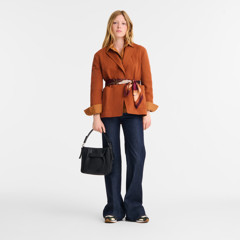 ロンシャン3D S クロスボディバッグ 黒 - レザー | ロンシャン JP