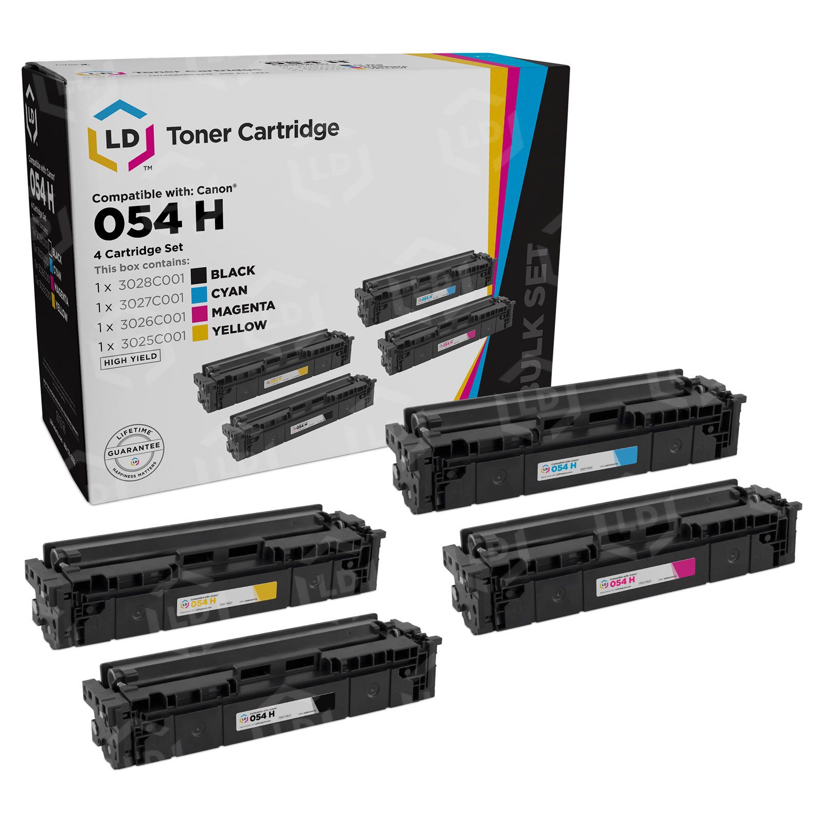 Affordable 4-Cartridge Set For Canon 054H Toner - LD Products