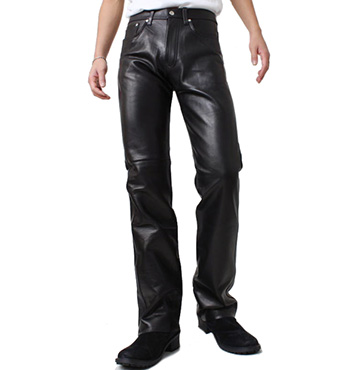 レザーパンツブーツカット（牛革/日本製）ツヤ有り｜革製品専門店