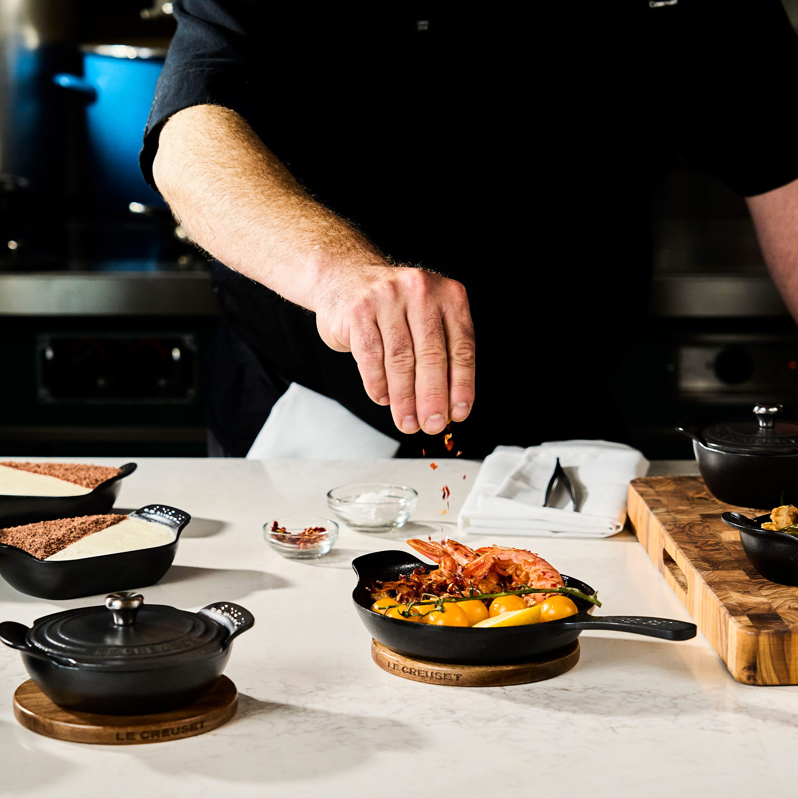 ミニ・スキレット 16cm (4個入り) マットブラック | 両手鍋 ｜ル