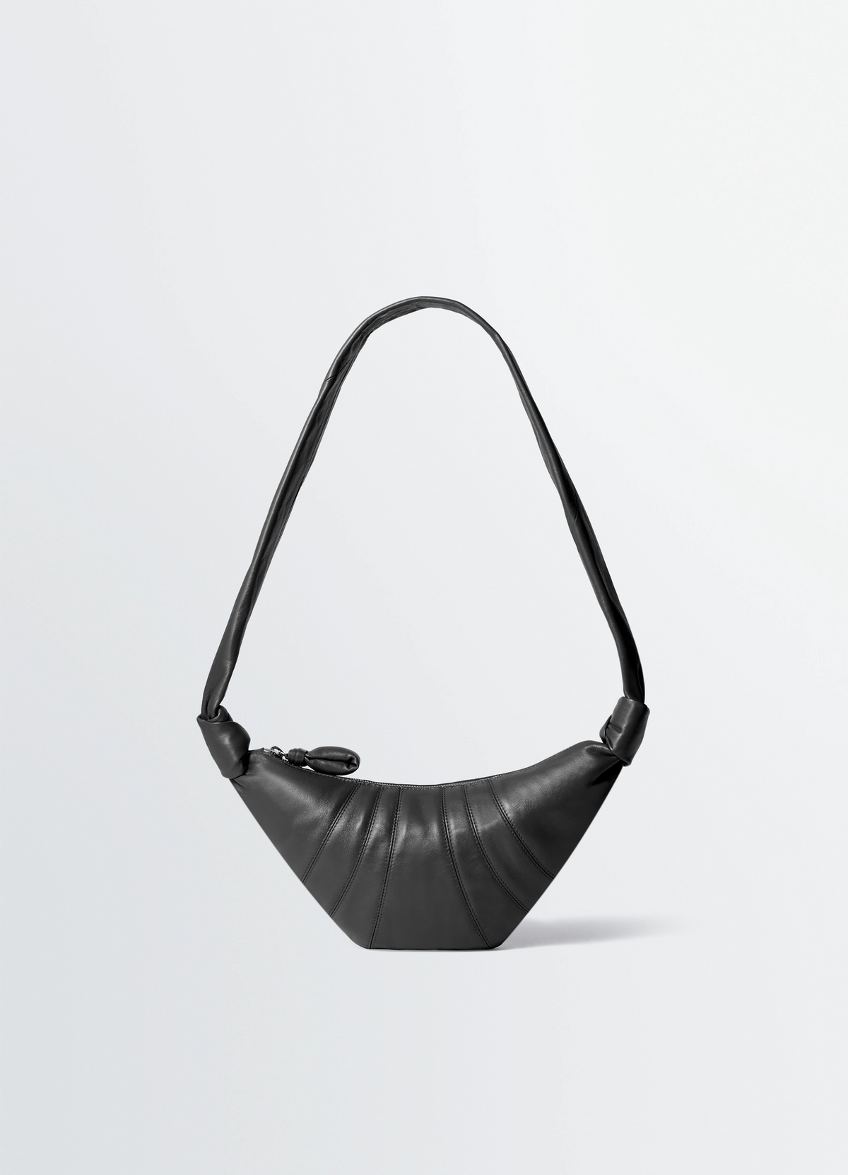 SMALL CROISSANT BAG IN LEATHER - Black - Soft Nappa Leather