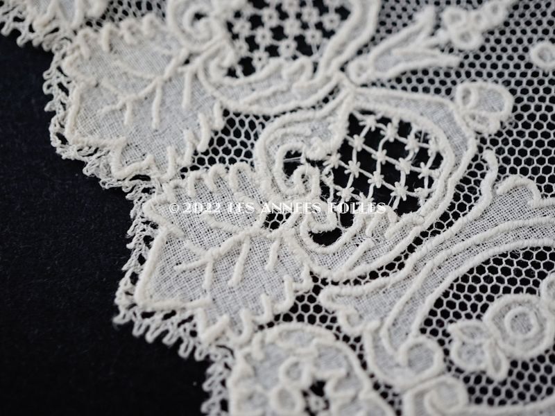 19世紀 アンティーク 結婚式のハンカチ ニードルレースのアプリ