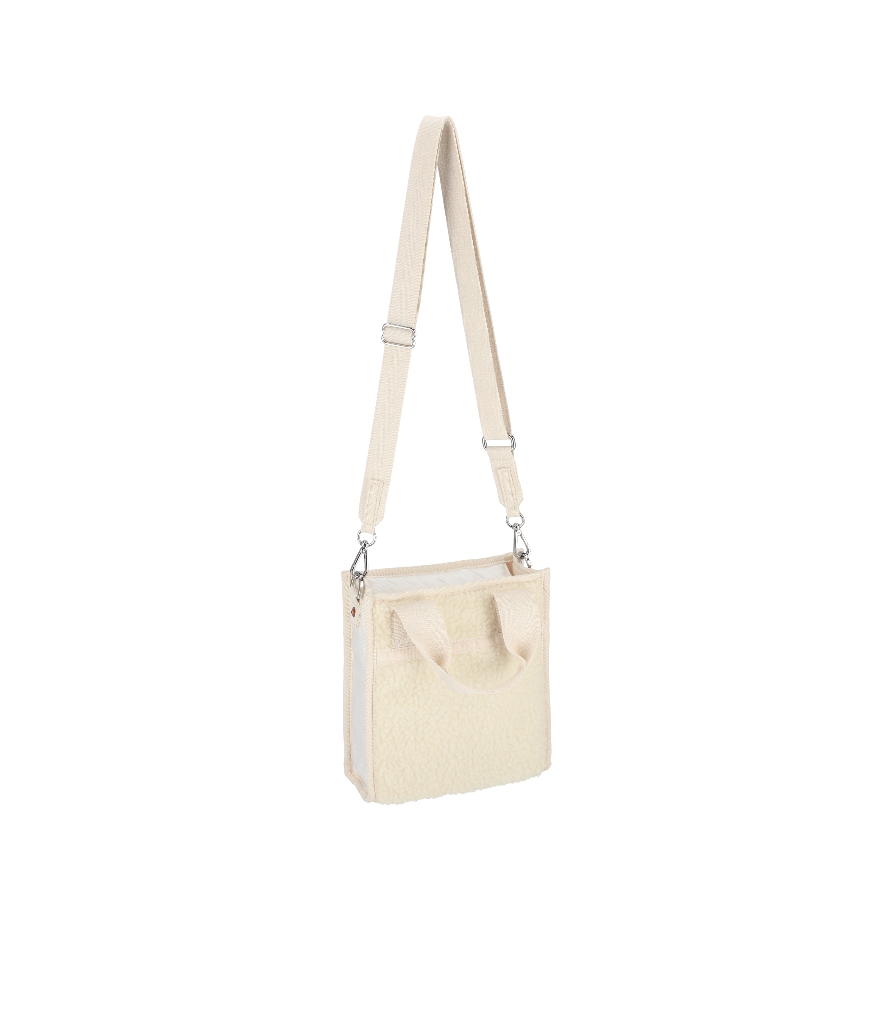 Denim Mini North/South Tote - White Denim/Cream Sherpa – LeSportsac