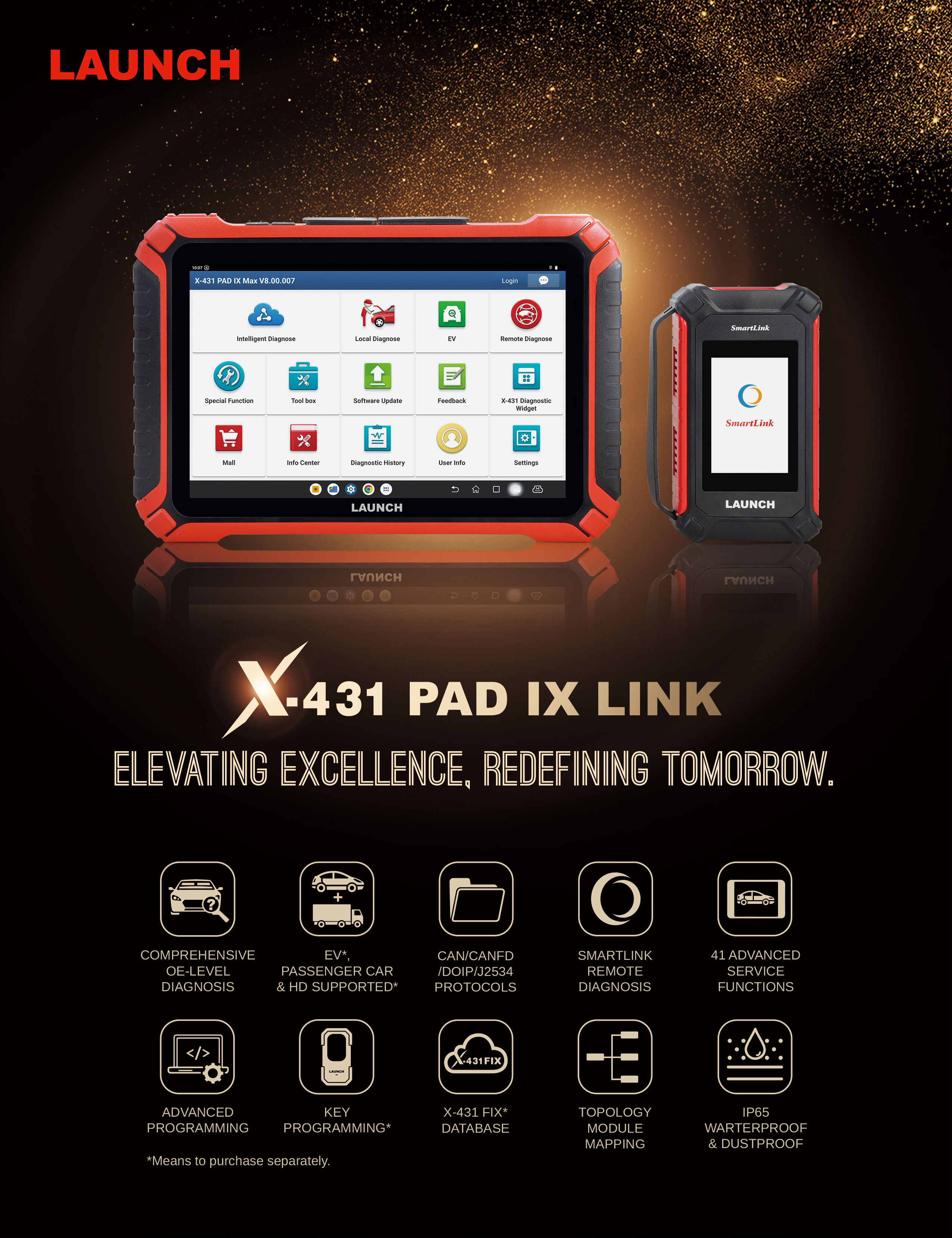 Launch X-431 PAD IX LINK PAD 9 Intelligent High-end Flagship