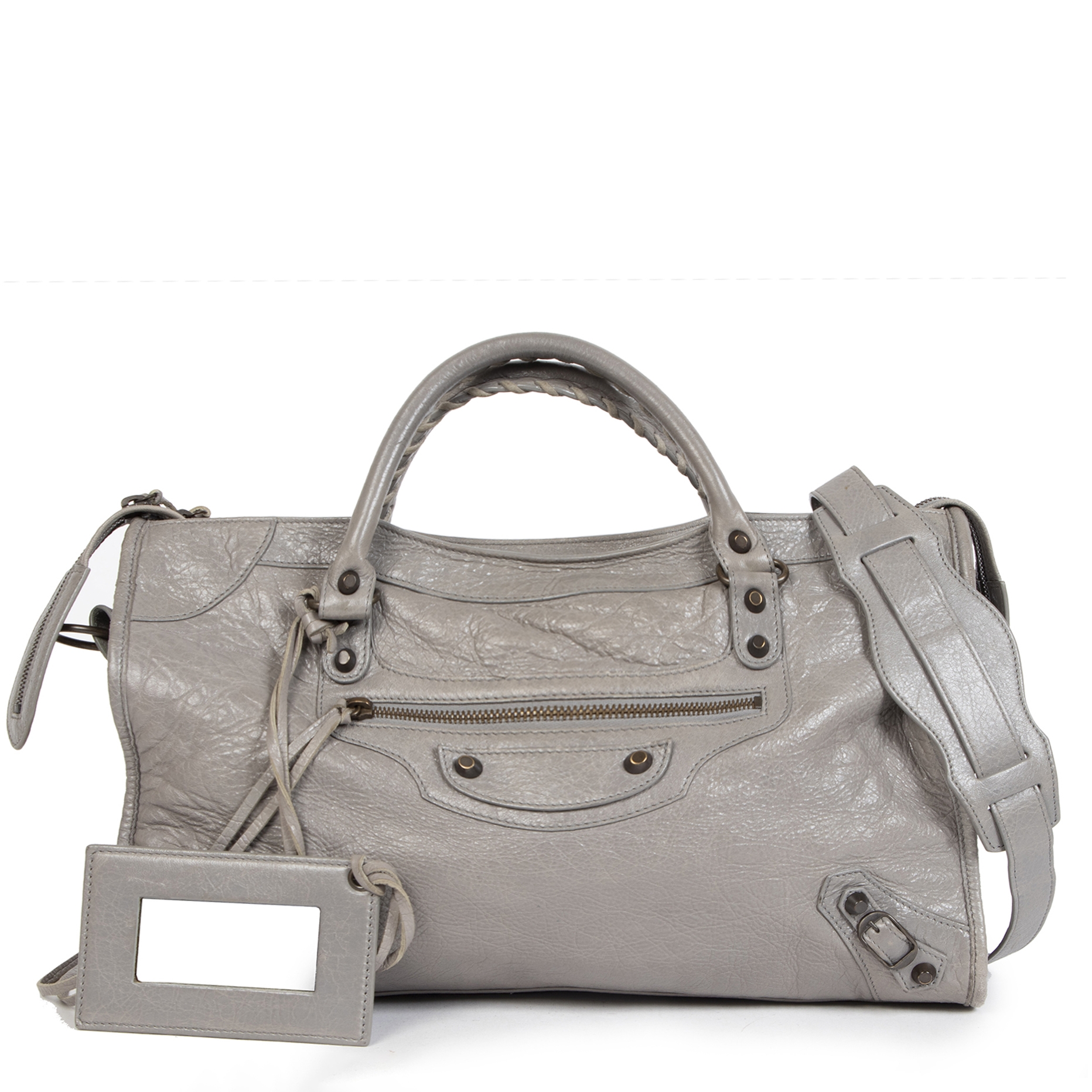 Balenciaga Grey Leather City Bag ○ Labellov ○ Buy and Sell