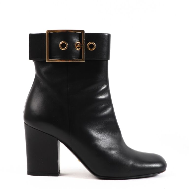 Gucci Black Leather Buckle Kesha Boots- Size 38 ○ Labellov ○ Buy