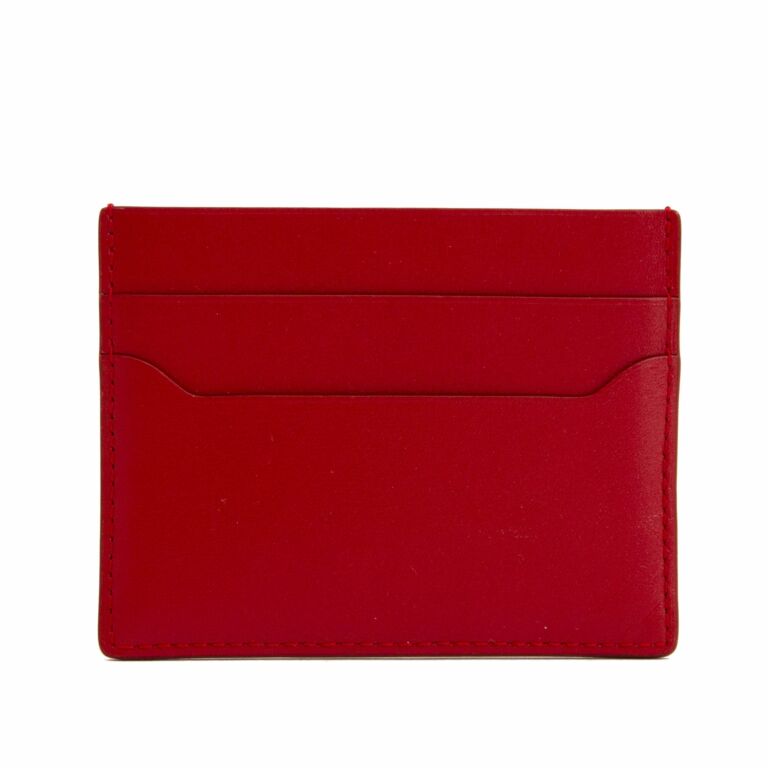Delvaux Red Leather Card Holder ○ Labellov ○ Buy and Sell