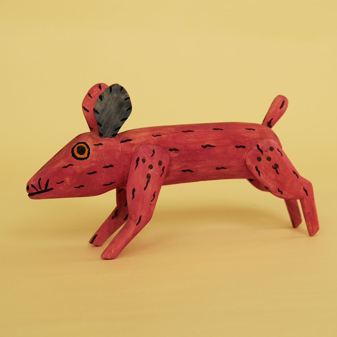 ウサギ（木彫 置物）- LABRAVA [メキシコ 民芸 フォークアート 雑貨]