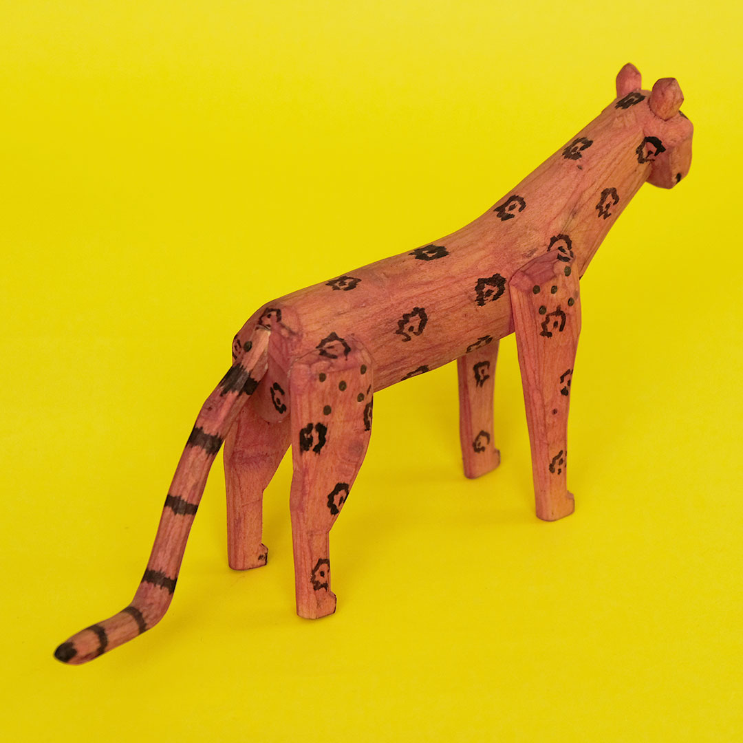 ジャガー（木彫 置物）- LABRAVA [メキシコ 民芸 フォークアート 雑貨]