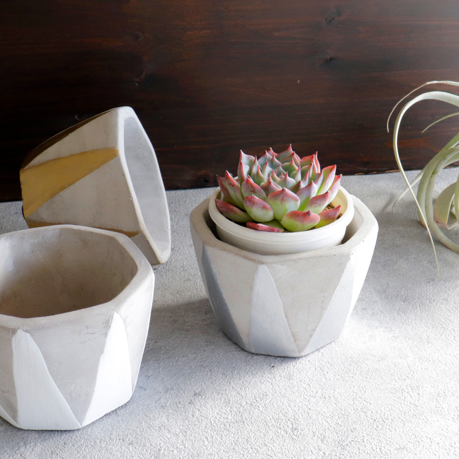 FARM】Dino 7 ディノ7 セメント 鉢カバー ゴールド シルバー Gold