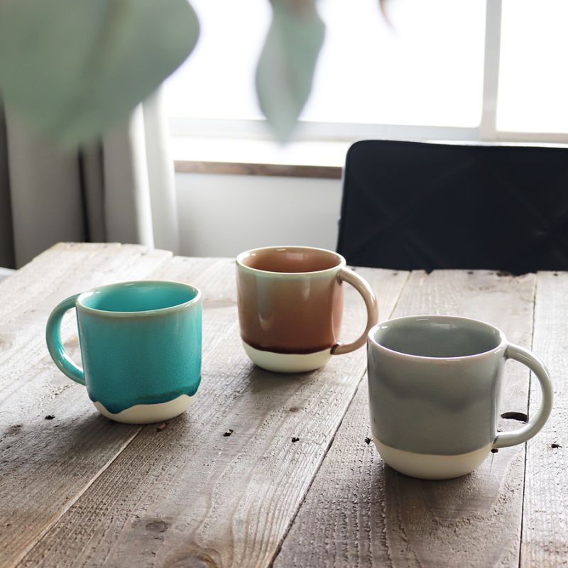 Lien】リヤン グラデーション マグカップ ピンク グレー ターコイズ
