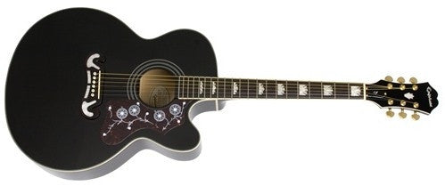 Epiphone EJ 200 Cutaway Electric Acoustic Guitar Ebony EJ200CEEBGH