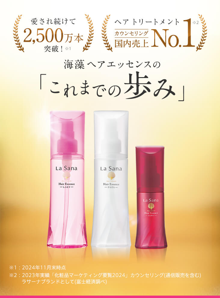 愛され続けて2,500万本突破！ ヘアリートメントカウンセリング国内売上