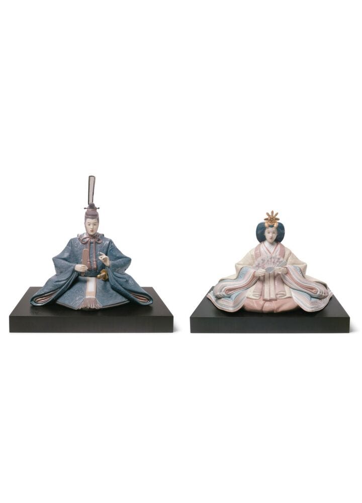 （美品）Lladro リヤドロ 「立雛」フィギュリン 雛人形 箱付 Hina Dolls Sculpture. Green-yellow. Limited Edition | リヤドロ公式