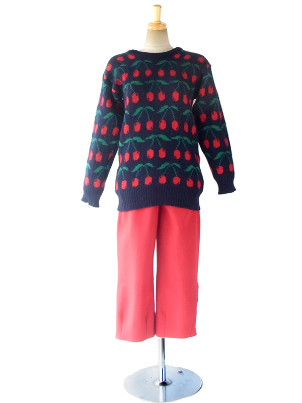 ヨーロッパ古着】ロンドン買い付け イギリス製 ネイビー X チェリー柄