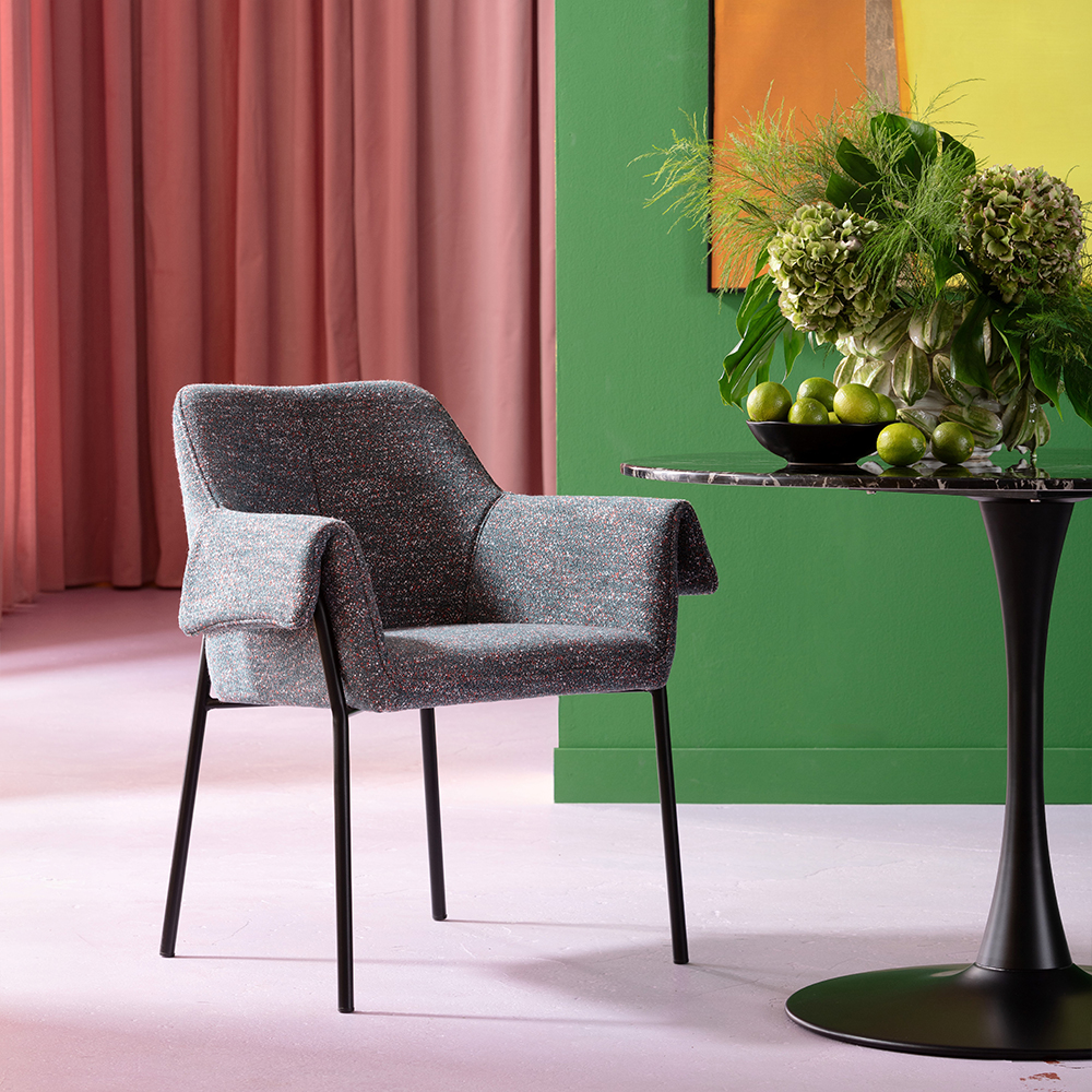 ベス グレーフリッター アームチェア - ダイニングチェアの通販