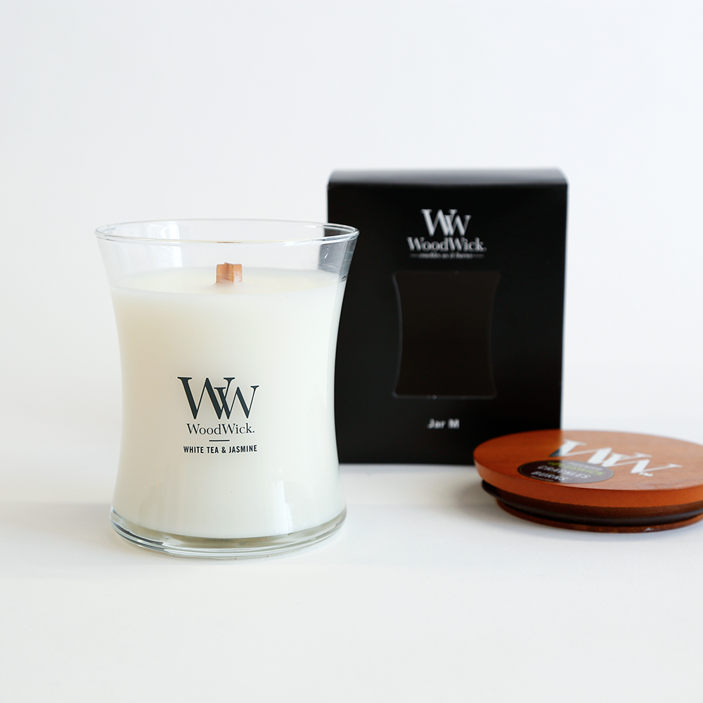 WoodWick（ウッドウィック） ジャーM キャンドル（ホワイトティー