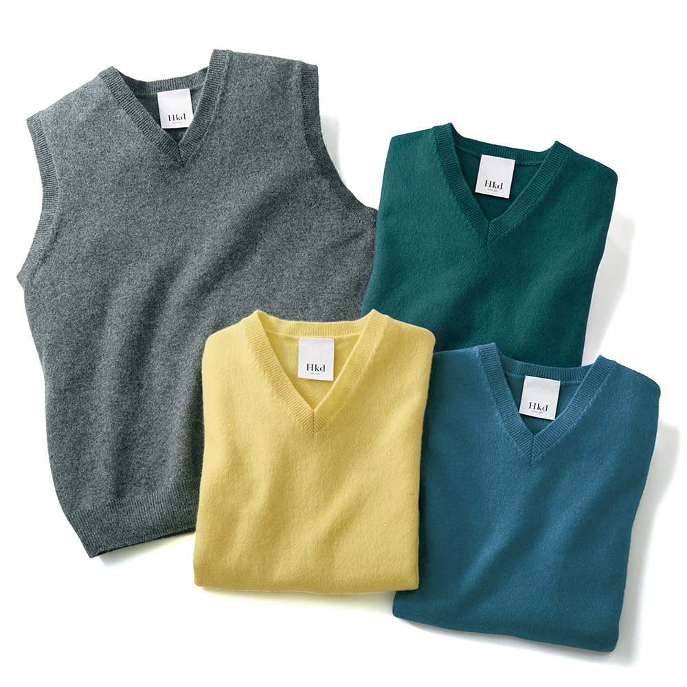 Hkd カシミヤの洗えるベスト | ライトアップオンラインストア